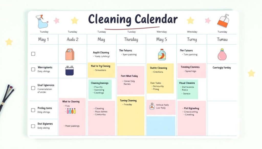 adhd cleaning calendar